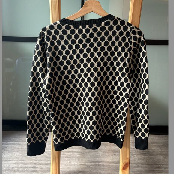 Banana Republic Honeycomb Pattern Cotton/Cashmere Sweater - Women's Petite S - Picture 2 of 3